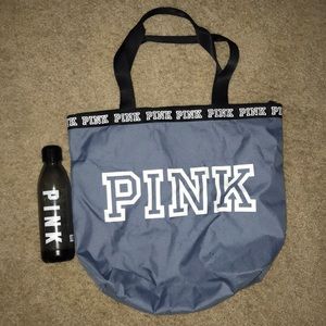 Pink tote & bottle